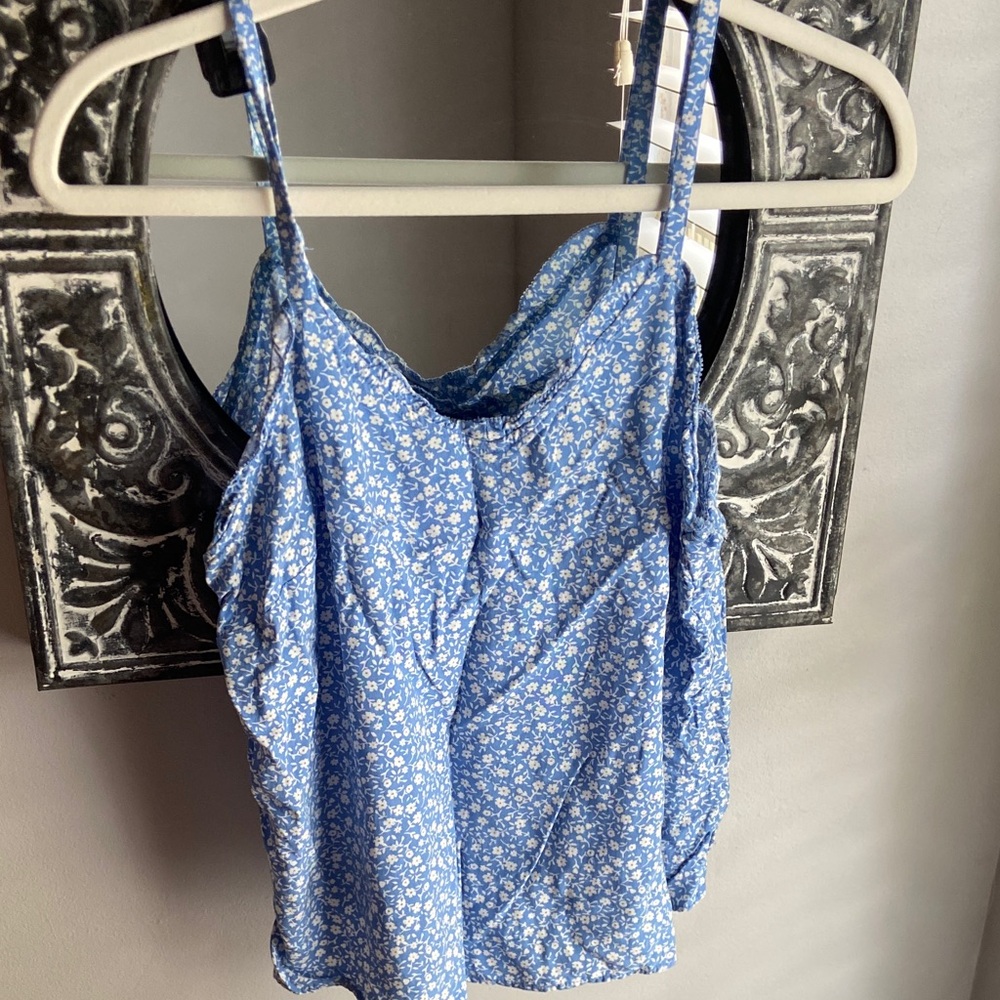 Old Navy Blue Floral Tank Top